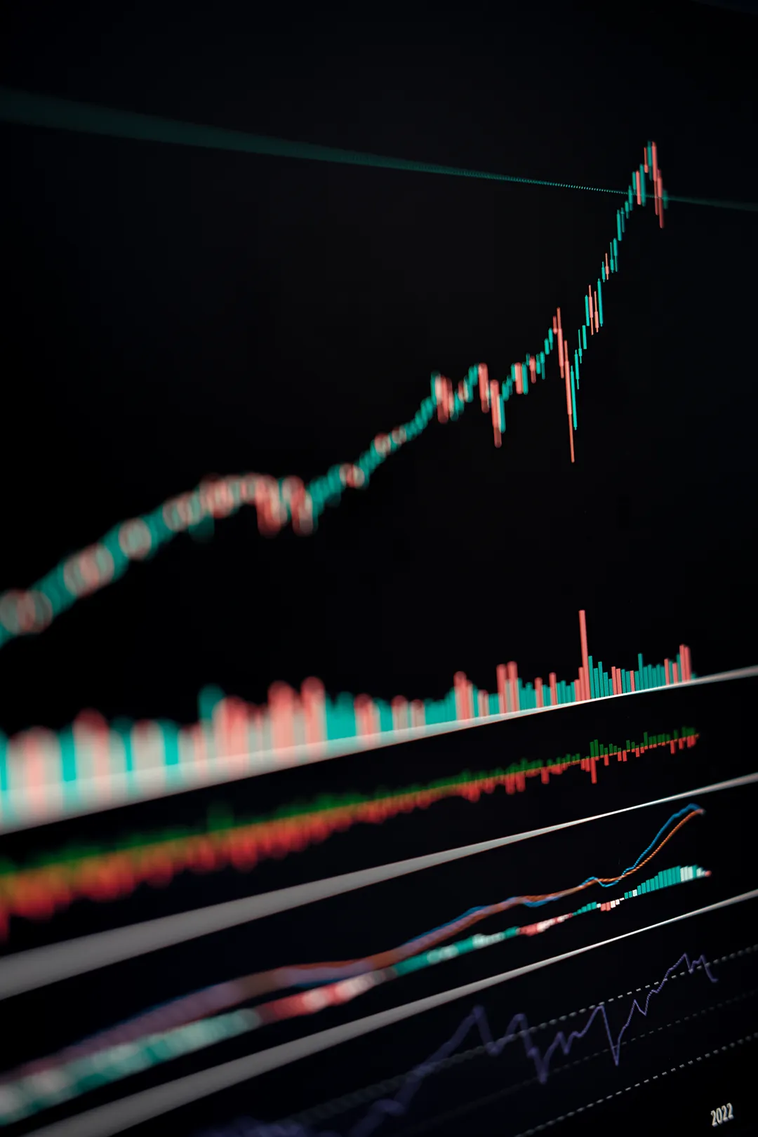 Dashboard auf dem Monitor mit einer Wachstumskurve nach oben